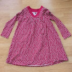 Tea Collection Red Dress with White Floral Pattern